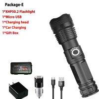 Newest XHP160 Powerful LED Flashlight USB Recharge Zoom Torch IPX-65 Waterproof 5000Mah Tactical Flash Lamp Light By 26650/18650