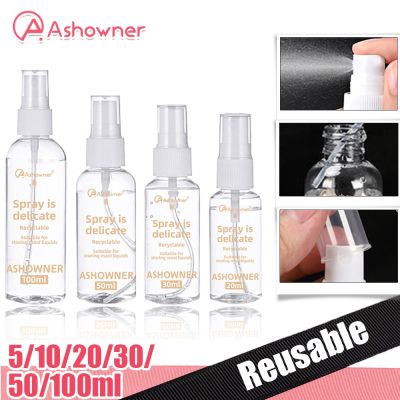 【YF】☽●✉  Spray Bottle Refillable Bottles Transparent Plastic Perfume Atomizer 20/30/50/100ml