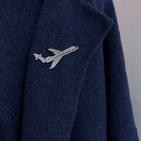 Morkopela Alloy Airplane Retro Air Plane Brooches Pins Rhinestone Plane Charm Jewelry Party Badge Banquet Aircraft Brooch