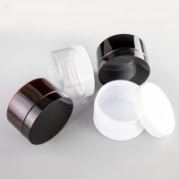 20pcs 300ml Empty Black/Brown/White Round Plastic Display Pot Cosmetic Cream Jar 300g Solid balsam  powder container Travel Size Bottles Containers