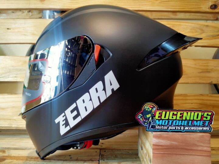 ZEBRA Full Face Helmet Dual Visor (Venom) with free clear lens and