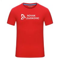 Djokovic ชุดเทนนิสสำหรับทั้งหญิงและชายเสื้อยืดผ้าฝ้ายล้วนแขนสั้นคอกลมชุดกีฬาลำลอง