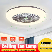 21.6in 220V Intelligent Ceiling Fans With LED Lights Pilot Decoration Bedroom Lamp 55cm--White / Coffee / Grey / Blue / Gold / Pink