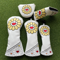 Sunflower Golf Woods Headcovers ครอบคลุมสำหรับ Driver Fairway Putter 135H Clubs Set Heads PU Leather Unisex