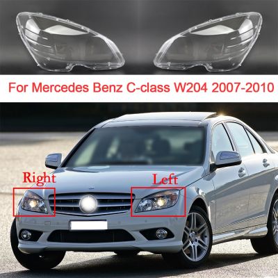 ฝาครอบไฟหน้ารถสำหรับ Mercedes Benz C-Class W204 2007 2008 2009 2010อะไหล่โป๊ะกระจกไฟหน้าอุปกรณ์เสริมรถยนต์