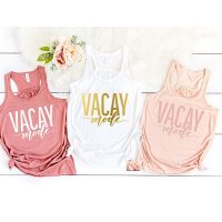 Custom Pineapple Patter Vacation Tanks Girls Trip Tanks Matching Girlfriend/Weekend Getaway Tanks Wedding Bride Tanks Funny Tank