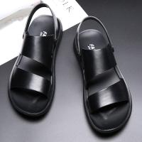 【CW】 2023 New Men Sandals Fashion Hollow Out Leather Shoes Beach