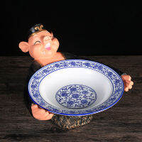 Pig Bajie Tableware การตั้งค่าอาหารที่มีความคิดศิลปะบนโต๊ะอาหารรูปและจานหม้อไฟร้านอาหารจานพิเศษ