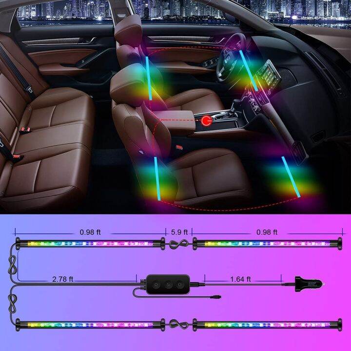 Car RGBIC LED Ambient Light Auto Interior Atmosphere Decorative Lamp