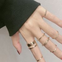 [COD] (7-piece set) ring female ins tide net red disco personalized index finger little tail cold