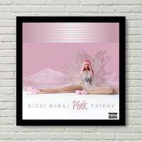 ปกอัลบั้มเพลง Nicki Minaj สีชมพูวันศุกร์โปสเตอร์ผ้าใบพิมพ์ลายภาพวาดตกแต่งบ้าน (ไร้กรอบ)