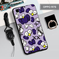 เคส TPU นิ่มสำหรับ OPPO R7S เคสโทรศัพท์กล่องคลุมทั้งหมดพิมพ์ลายป้องกันการตกหล่น Tputhone ฝามีที่ถือวงแหวนและเชือก