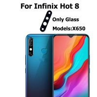 ของแท้สำหรับ Infinix Hot 8กระจกกล้องถ่ายรูปด้านหลังพร้อมกาวสติกเกอร์ชิ้นส่วนอะไหล่