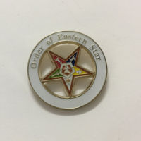 10pcs 30mm Masonic Lapel Pin Freemason Order of Eastern Star Brooch for Masonry Unique Freemasonry Clutch Pins Badge