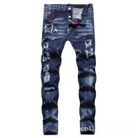 【YD】 Men Denim Jeans Holes Italian Stretch Pants Male Trousers Size 42