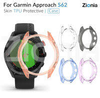 Zionia ที่มีสีสัน TPU ผิวเคสครอบป้องกันสำหรับ Garmin Approach S62กีฬาอุปกรณ์เสริมสำหรับนาฬิกาอัจฉริยะ