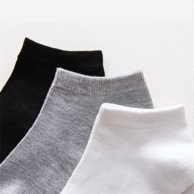 ‘；’ 5Pairs Mens Socks Boat Black Business Solid Color Breathable Comfortable High Quality Ankle