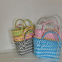 New Hollow Woven Shopping Basket Hand-woven Vegetable Purse Large Capacity Beach Handbag Women Kawaii Purses and Handbags