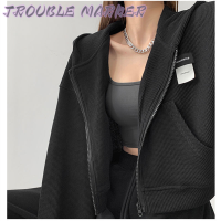 TroubleMaker เสื้อฮู้ด เสื้อแขนยาวอบอุ่น หลวมและสบาย ๆ สไตล์ขี้เกียจย้อนยุคอเมริกัน 2023NEW WWY2390QMO 37Z230912