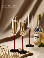 European-style red stem champagne glass set creative crystal wine goblet pair sparkling gift box whiskey glass