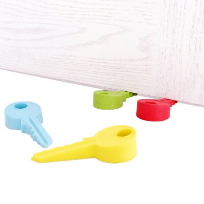 Silicone Rubber Door Stopper Cute Key Style Home Decor Finger Safety Protection Wedge Kid Baby Safe Doorstop Decorative Door Stops