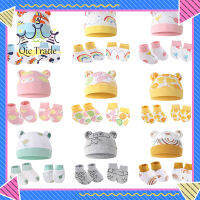 【New Arriva✨ 】3 Pieces Newborn Baby Warm Cap Gloves Shoes Set Infant Cartoon Cotton Beanies Hat Mittens Set