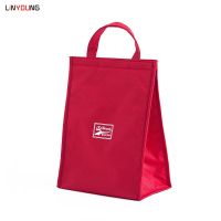 Linyoung Lunch Bag for Women Man Velcro Closure 2 Size Aluminum Film Insulation Bag Keep Warm Cool for Food Milk Drink to Work and School