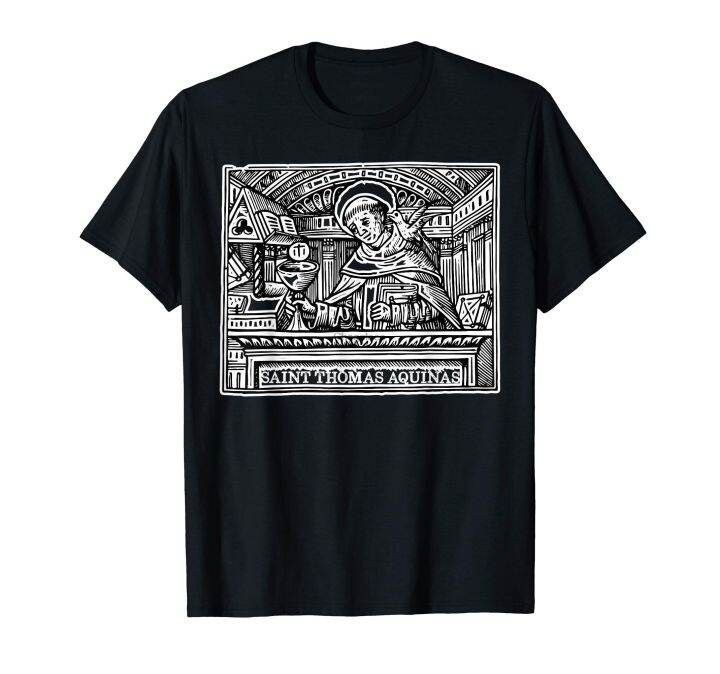 St Thomas Aquinas Catholic Saint Patron Saint Students Art T-Shirt ...