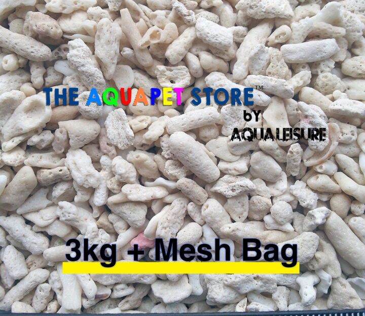 (3kg) Natural Coral Bone Stone Gravel for Aquarium Tank Filter Media