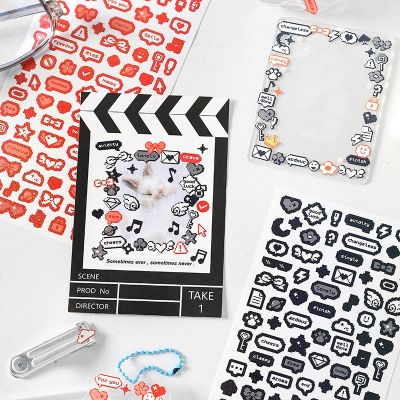 【LZ】 MOHAMM 1 Sheet Funny Pixel Heart Stickers for DIY Photo Cards Carft Scrapbook Diary Planners Poster Decoration