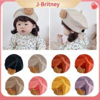 หมวก Topi Baret Bayi ถักลาย J-BRITNEY หลากสีลายการ์ตูนหมีหมวกเบเร่ต์สำหรับเด็กศิลปินเกาหลีหมวกหมวกเจ้าหญิงเด็กผู้หญิง