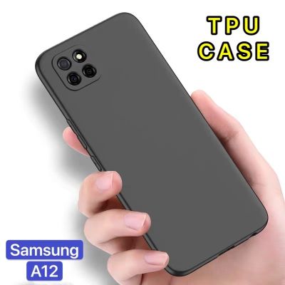 ส่งจากกรุงเทพ เก็บเงินปลายทาง เคสโทรศัพท์ต้านเชื้อแบคทีเรีย Case Samsung A12 เคสโทรศัพท์ ซัมซุง เคสนิ่ม tpu เคสสีดํา เคสซิลิโคน case samsung galaxy A12 สวยและบาง