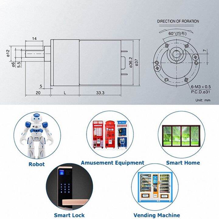 dc-12v-30rpm-gear-motor-high-torque-electric-mini-speed-reduction-geared-motor-eccentric-output-shaft-37mm-gearbox