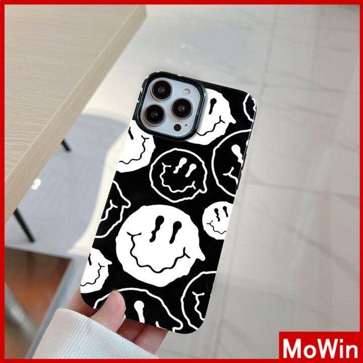 mowin-เข้ากันได้สำหรับ-เคสไอโฟน-เคสไอโฟน11-เคส-สำหรับ-iphone-14-สีดำเงา-เคสอ่อนกันกระแทกป้องกันกล้องหน้ายิ้มเข้ากันได้กั