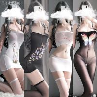 ?แฟนสาว ชุดชั้นใน ชุดนอนที่สวยงาม คอสเพลย์ชุดนอน Sex stockings accused of printed silk gown temptation butterfly electrocardiogram SAO perspective package buttocks fission open files