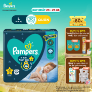 Tã Bỉm Quần PAMPERS Ngon Giấc Size L 30 miếng 9-14kg Khô Thoáng Suốt Đêm