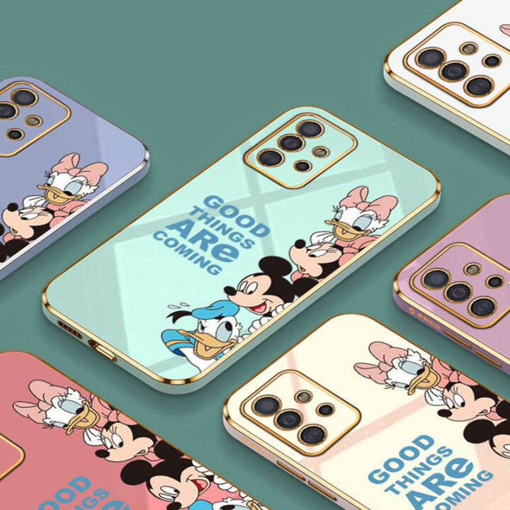 jiefie-การ์ตูน-mickey-mouse-สำหรับ-samsung-galaxy-a12-a13-a14-a22-a32-a52-a72-a23-a33-a53-a73-a24-a34-a54-น่ารัก-mini-daisy-chrome-soft-tpu-โทรศัพท์กรณี