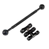 8" Double 1" Ball Arm Clamp Mount Set with 3 Screw Holes (Extended Connection hole) for Lighting System Diving Housing Camera