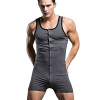 Superbody Sexy Leotard Undershirt Men bodysuit body stocking sexy jumpsuit wresting Sport Cotton Top and bottom shaper men club