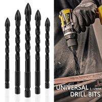 3-12MM Cross Hex Tile Drill Bits Set For Glass Ceramic Concrete Hole Opener Brick Hard Alloy Triangle Bit Tool Kit Power Tools Drills  Drivers