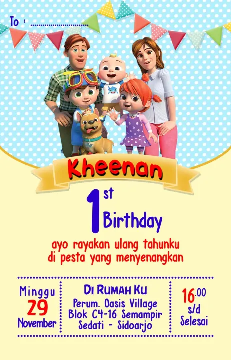30pcs Undangan Ulang Tahun Anak Cocomelon 002 | Lazada Indonesia