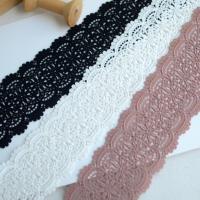 1 Meter/lot Flower shape Ivory Black Brown Bean Cotton Lace Fabric Handmade DIY Eyelashes Lace Trim Clothes Accessories Fabric  Material