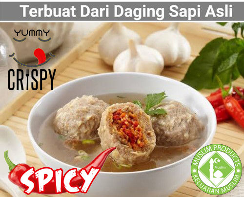 Bebola Daging Bakso Meatball Neynun Extra Big Spicy 5pcs Ready Stock