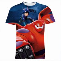 Big Hero 6 Cartoon Anime Mens Clothing Casual Summer Disney 3D Print Children T-shirt Short Sleeve Women Tee Shirts