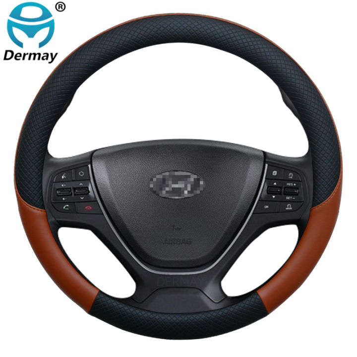 for-hyundai-i20-mk1-mk2-mk3-inokom-i20-elite-i20-car-steering-wheel-cover-leather-anti-slip-100-dermay-nd-auto-accessories