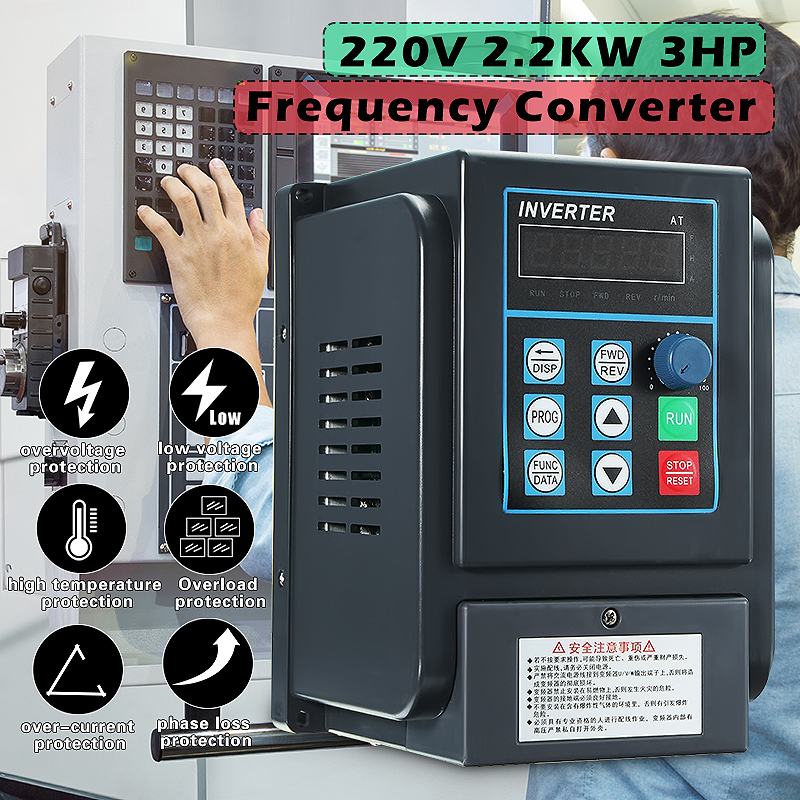 Frequenzumrichter 2.2KW 1PH zu 3PH Variable Frequency Drive Inverter 9.5A 