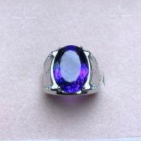 Recommended by the owner new mens ring mysterious purple natural amethyst made of 925 sterling silver