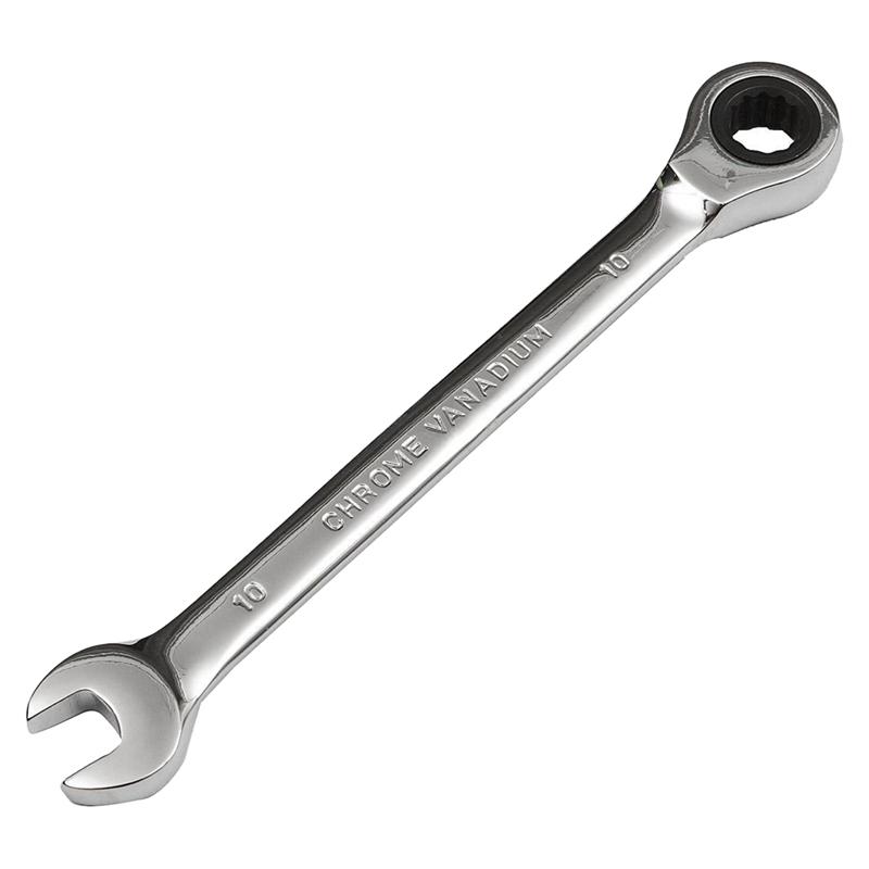 10mm SODIAL Steel Fixed Head Ratcheting Ratchet Spanner Gear Wrench Open End & Ring Size R 