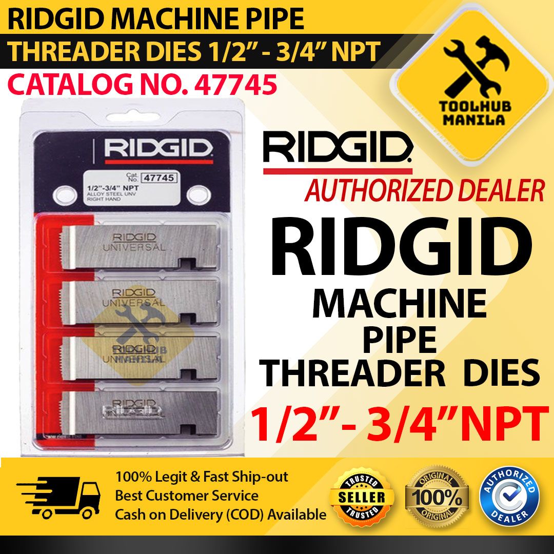 RIDGID RIDGID 47745 1/2" to 3/4" 14 NPT Universal Dies Alloy RH 
