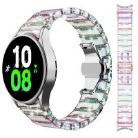 ❦⊕☑ Clear Dazzling Strap for Samsung Galaxy Watch 6 5 4 40mm 44mm 42mm 46mm 45mm Curved End Resin Bracelet Watch 5 Pro Band No Gaps